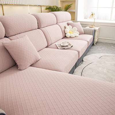 2022新款华夫格纯色沙发笠 常规单人（宽50-70，长50-70） 华夫格-玫瑰粉