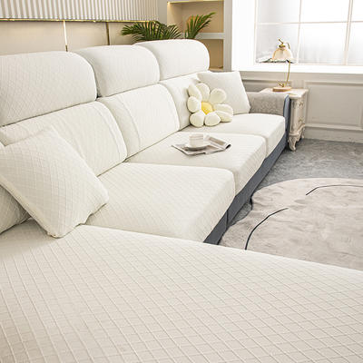 2022新款华夫格纯色沙发笠 常规单人（宽50-70，长50-70） 华夫格-珍珠白