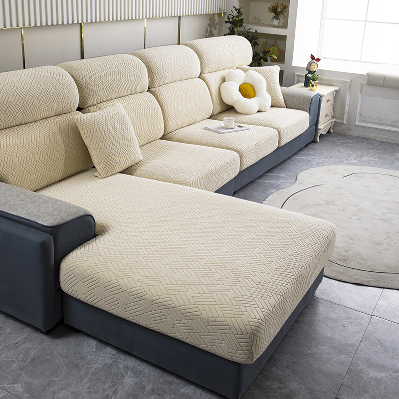 2022新款清灵绒纯色沙发笠 常规单人（宽50-70，长50-70） 清灵-奶油白