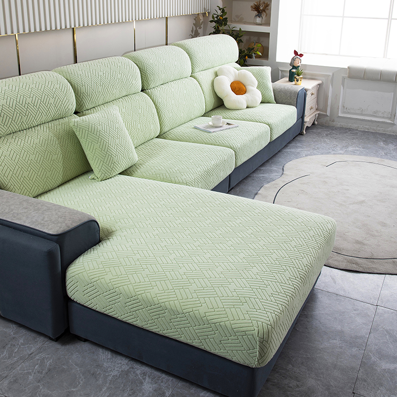 2022新款清灵绒纯色沙发笠 常规单人（宽50-70，长50-70） 清灵-柠檬绿
