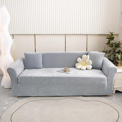 2023新款雪尼尔纯色沙发套 单人（90-140cm) 雪尼尔-金属灰