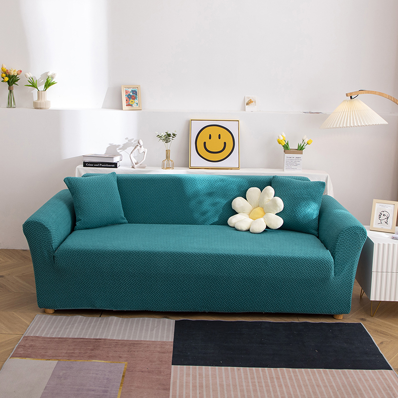 2023新款塔芙蓉纯色沙发套 单人（90-140cm) 塔芙蓉-翡翠绿