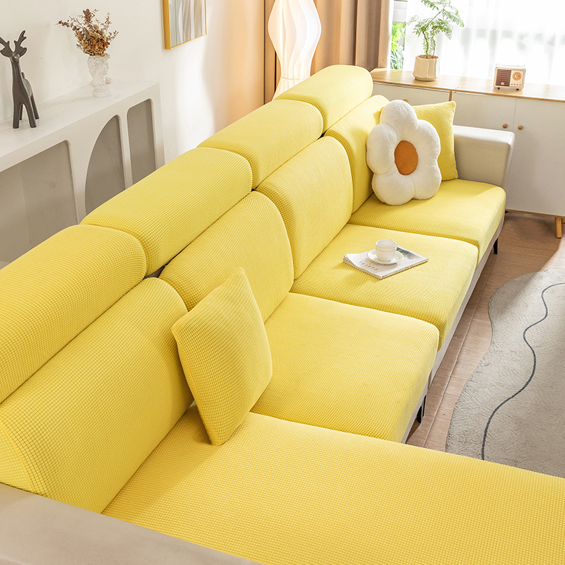 2023新款玉米绒纯色沙发笠 常规单人（宽50-70，长50-70） 金黄