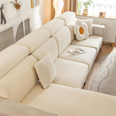2023新款玉米绒纯色沙发笠 常规单人（宽50-70，长50-70） 米白