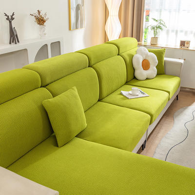 2023新款玉米绒纯色沙发笠 常规单人（宽50-70，长50-70） 苹果绿