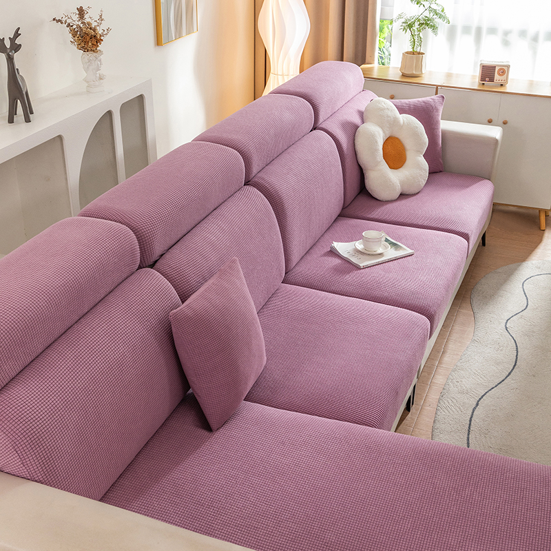 2023新款玉米绒纯色沙发笠 常规单人（宽50-70，长50-70） 浅紫
