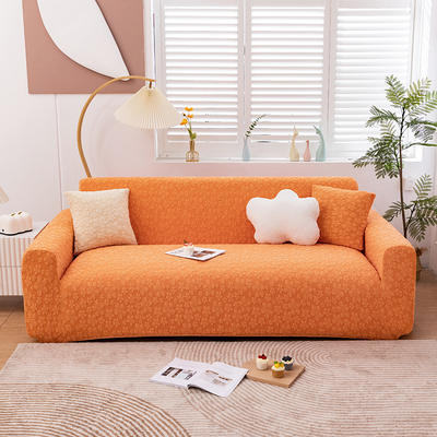 2024新款馨香全包沙发套 单人（90-140cm） 馨香-元气橙
