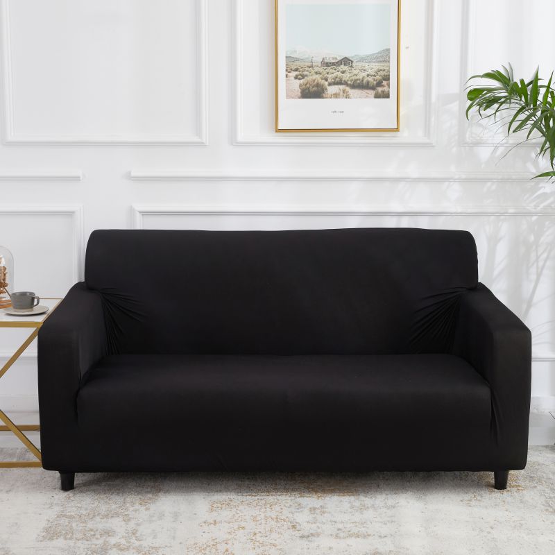 四季纯色沙发套 单人（90-140cm) 黑色