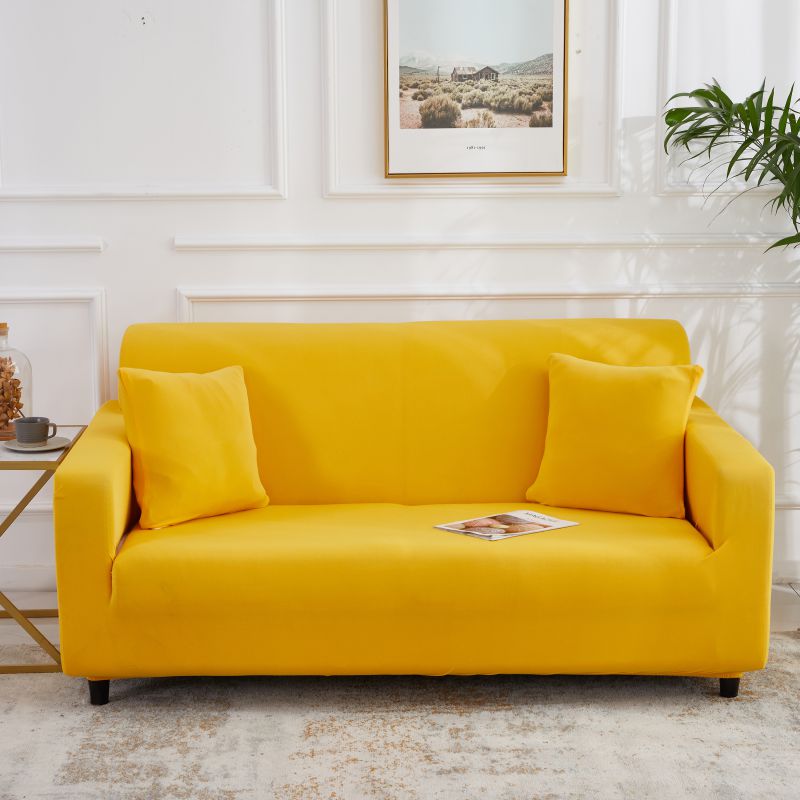 四季纯色沙发套 单人（90-140cm) 高级黄