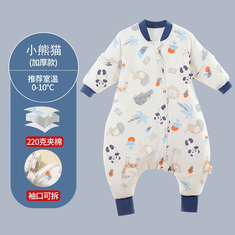 2023新款儿童睡袋分腿 80码 小熊猫 加厚