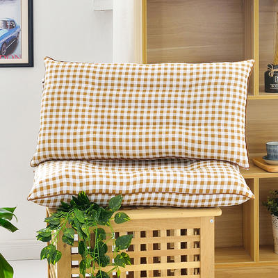 特价枕芯系列-特价定型枕（45*70） 小方格-黄