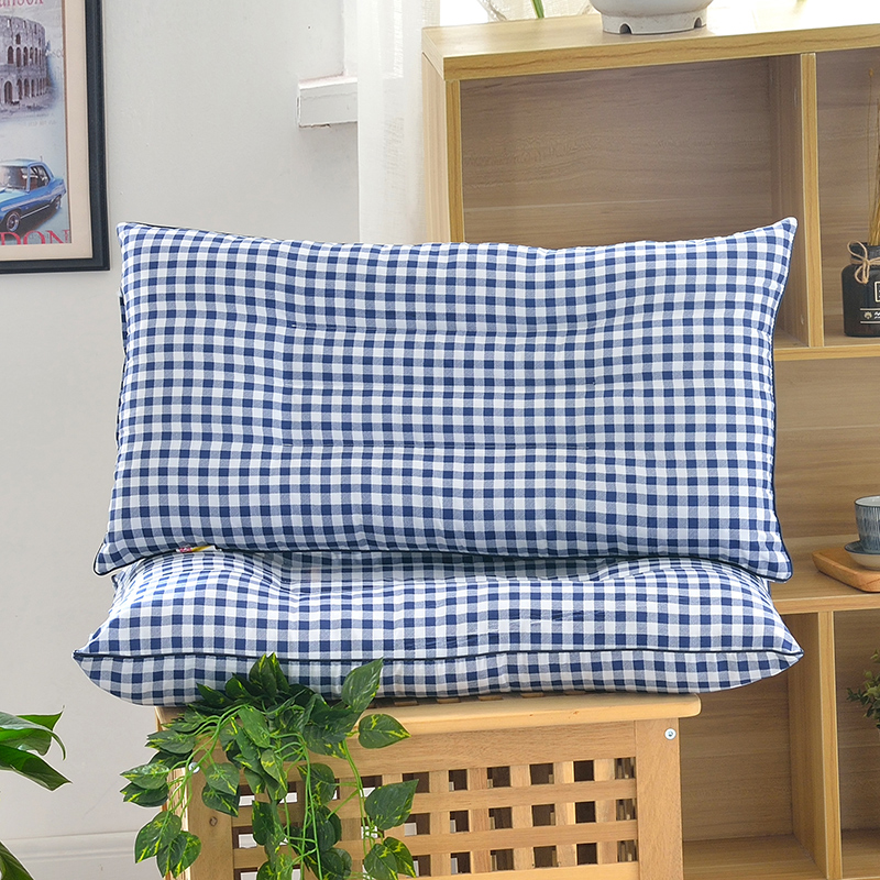 特价枕芯系列-特价定型枕（45*70） 小方格-蓝