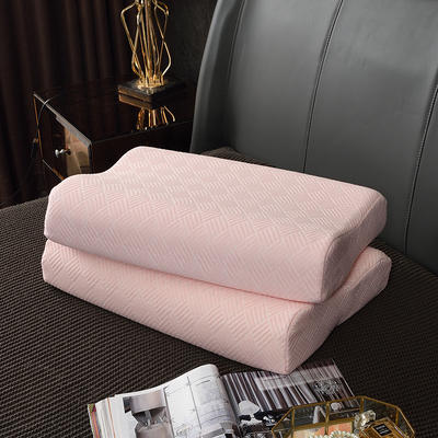 2020新款全棉简格天然乳胶枕枕头枕芯-48*74cm/只 粉色