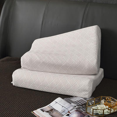 2020新款全棉简格天然乳胶枕枕头枕芯-48*74cm/只 浅灰色