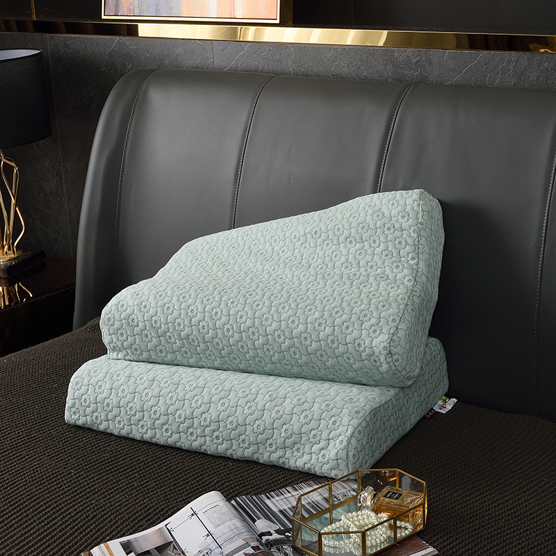 2020新款全棉针织天然乳胶枕枕头枕芯-48*74cm/只 浅绿色
