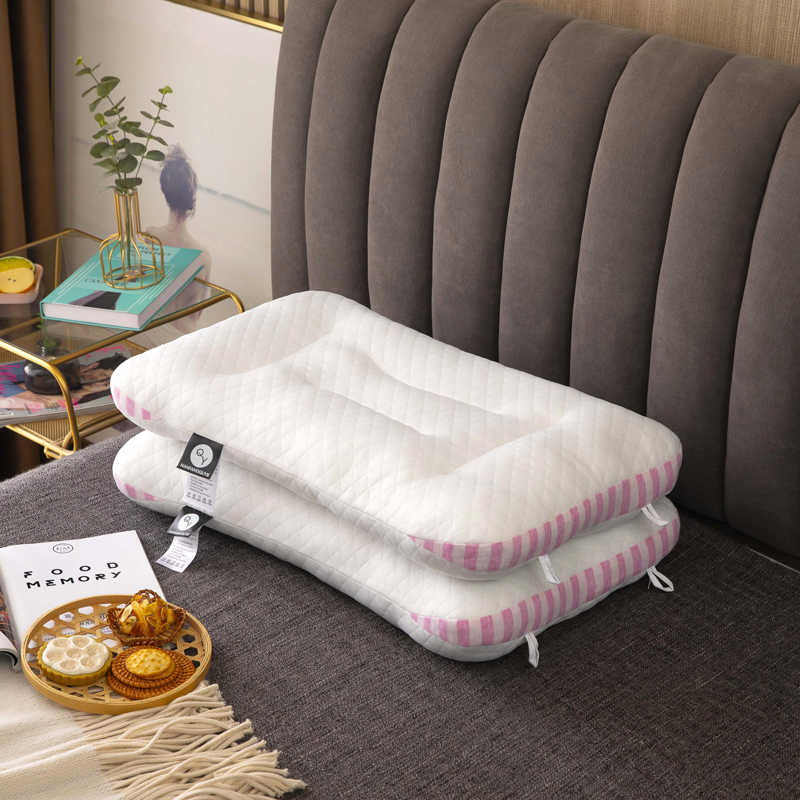 2021新款枕头枕芯轻奢spa针织按摩枕48*74cm 粉色
