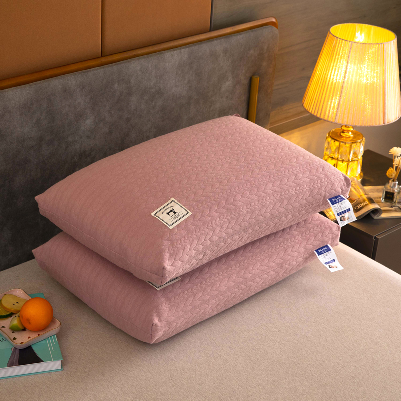 2021新款枕头枕芯全棉针织热熔枕48*74cm 豆沙