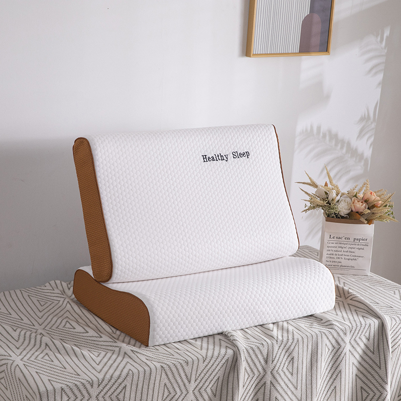 2022新款蜂窝乳胶枕枕芯系列 40*60cm*10/12cm咖啡边立体