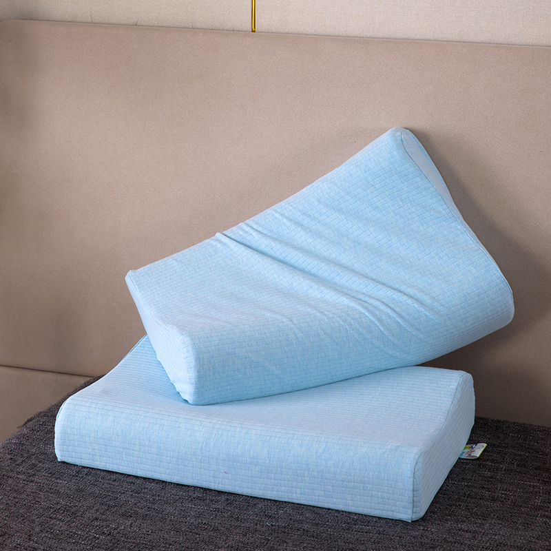 2023新款枕头枕芯 全棉条纹彩棉乳胶枕 蓝色 40*60cm/只