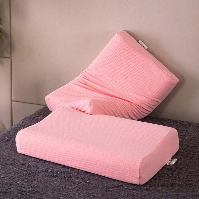 2023新款枕头枕芯 全棉条纹彩棉乳胶枕 粉色 40*60cm/只