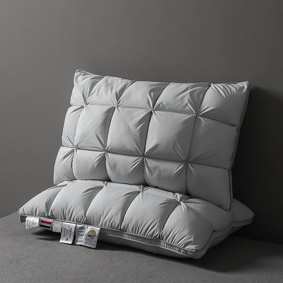 2023新款IVD面包型黄金双羽枕枕头枕芯 灰色