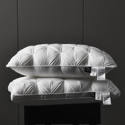 2023新款120s贡缎扭花面包枕枕头枕芯 扭花羽丝枕-白色中枕