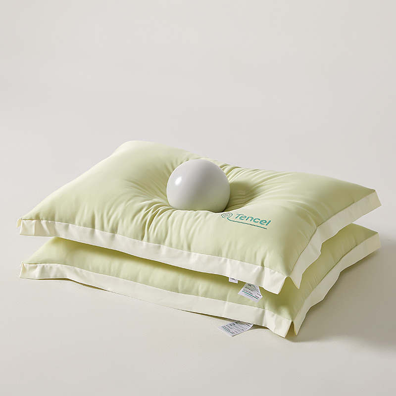 2024新款天丝美肤护颈枕  枕头枕芯 48*74cm 薄荷绿-奶白中枕/只