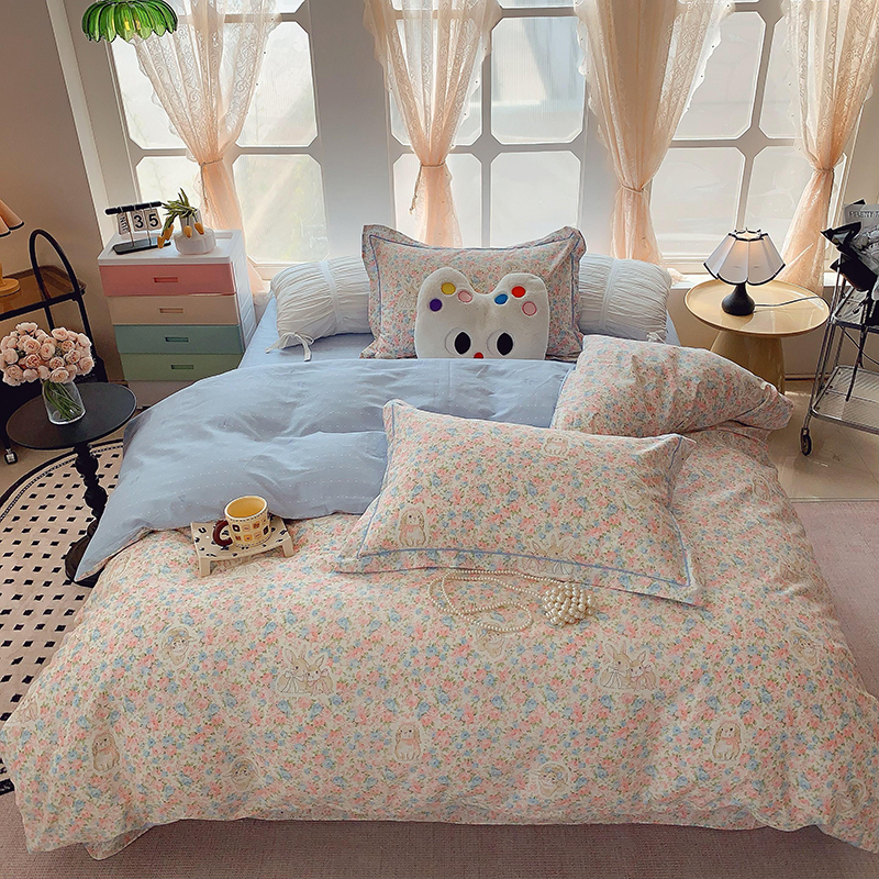 2025新款亲肤舒适小清新印花全棉四件套