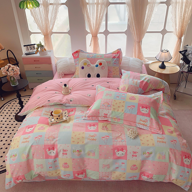 2025新款亲肤舒适小清新印花全棉四件套