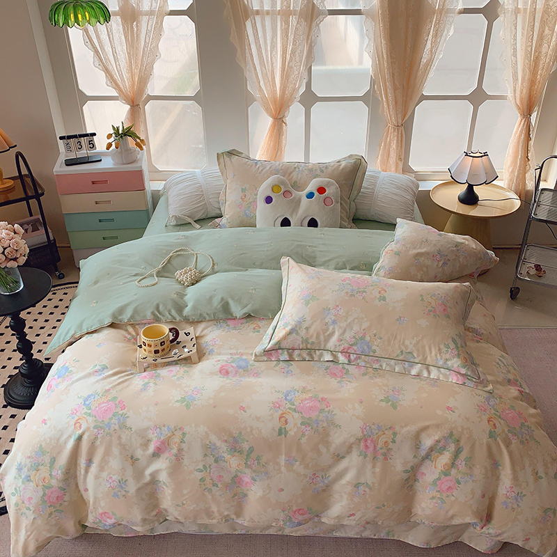 2025新款亲肤舒适小清新印花全棉四件套