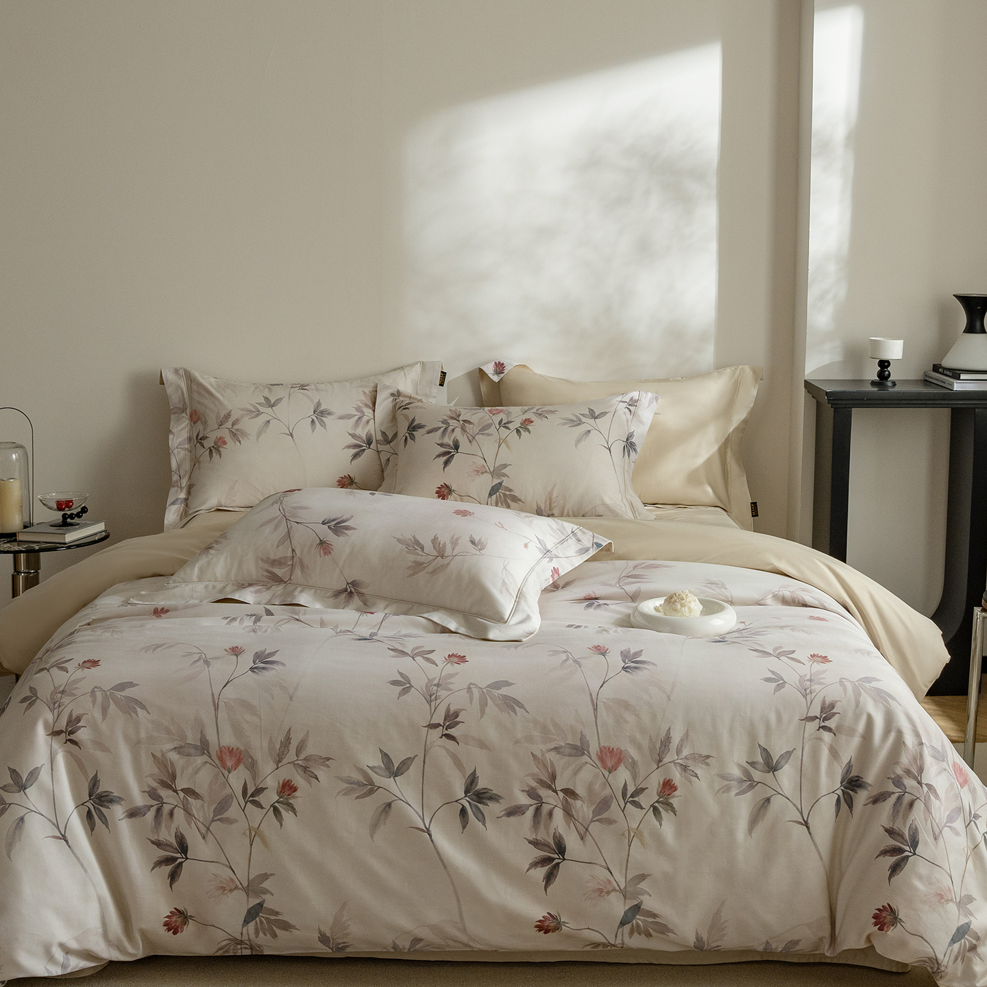 2026春夏新品新款阿克苏长绒棉数码印花纯棉全棉四件套 棠宋