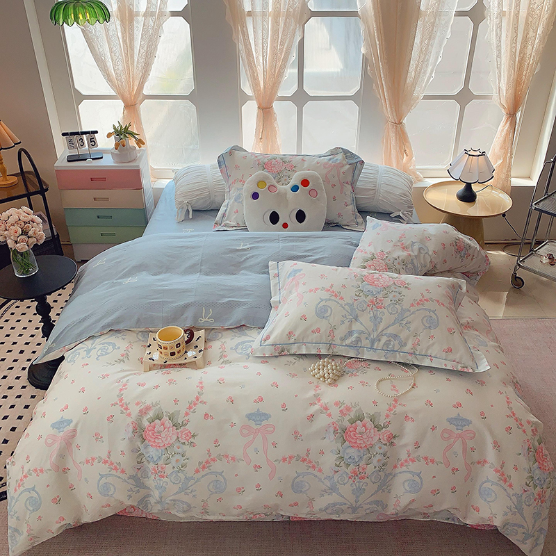 2025新款亲肤舒适小清新印花全棉四件套