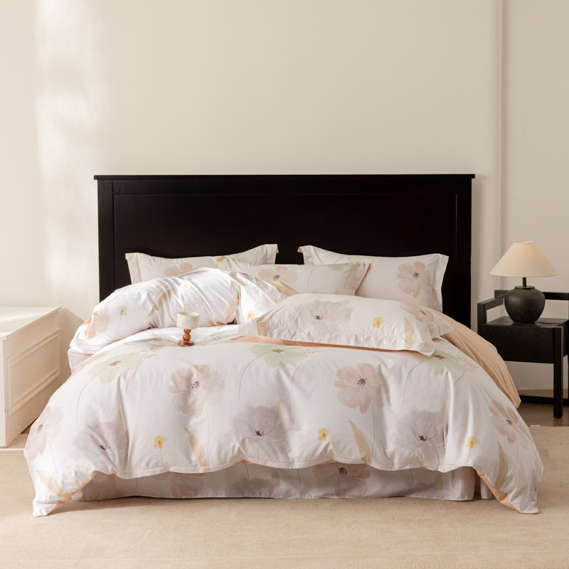 2026新款50s阿克苏长绒棉数码印花四件套 诗韵