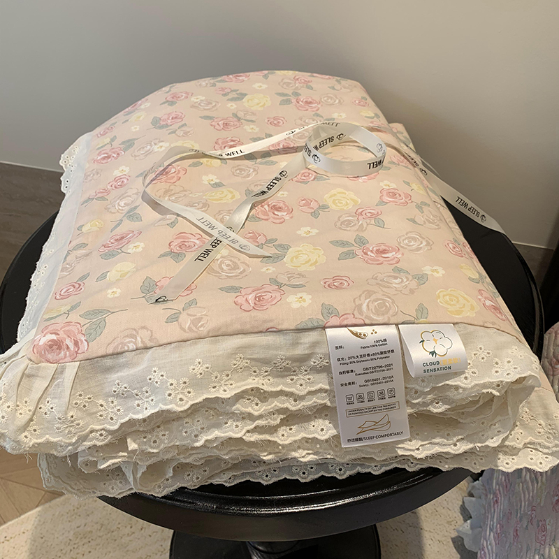 2025新款全棉花边款床盖同款夏被（有同款床盖）