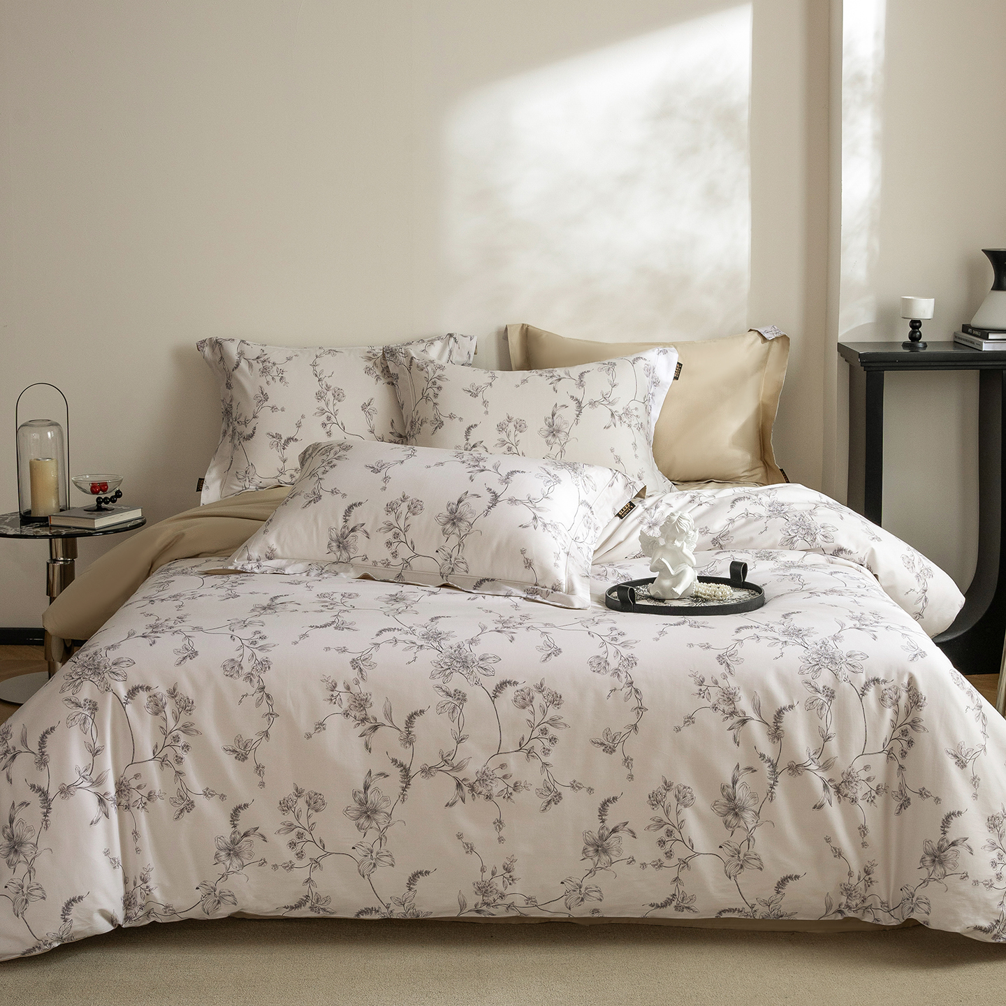 2026春夏新品新款阿克苏长绒棉数码印花纯棉全棉四件套 悠桠米