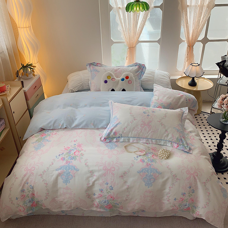 2025新款亲肤舒适小清新印花全棉四件套