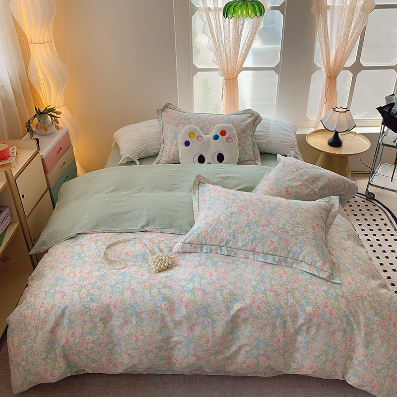 2025新款亲肤舒适小清新印花全棉四件套