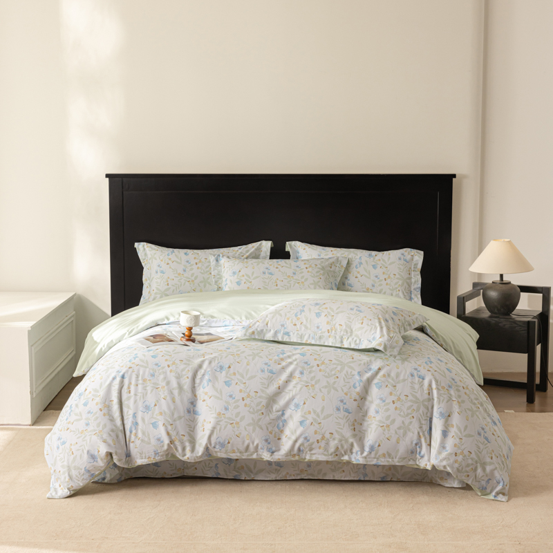 2026新款50s阿克苏长绒棉数码印花四件套 宛春兰