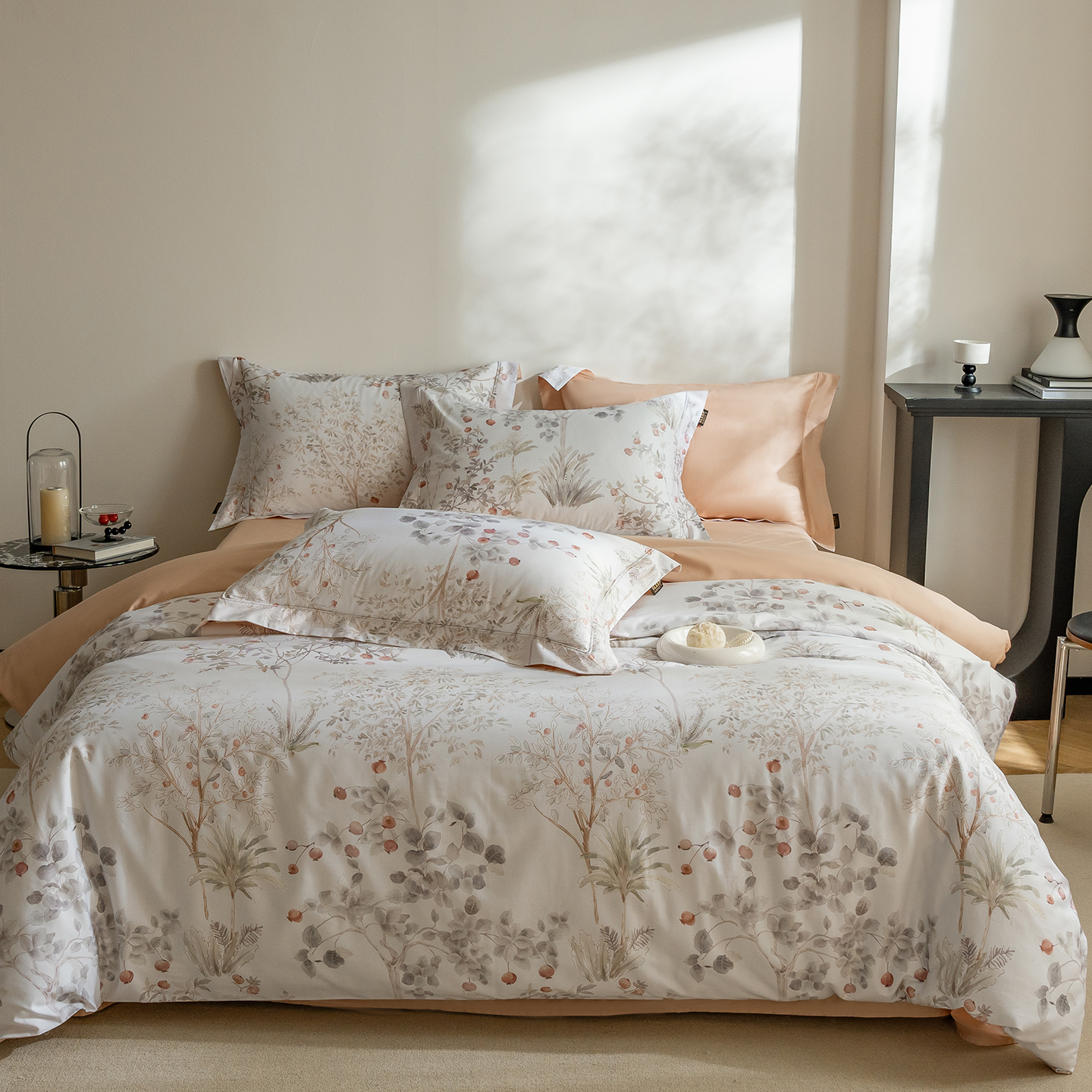 2026春夏新品新款阿克苏长绒棉数码印花纯棉全棉四件套 森间序