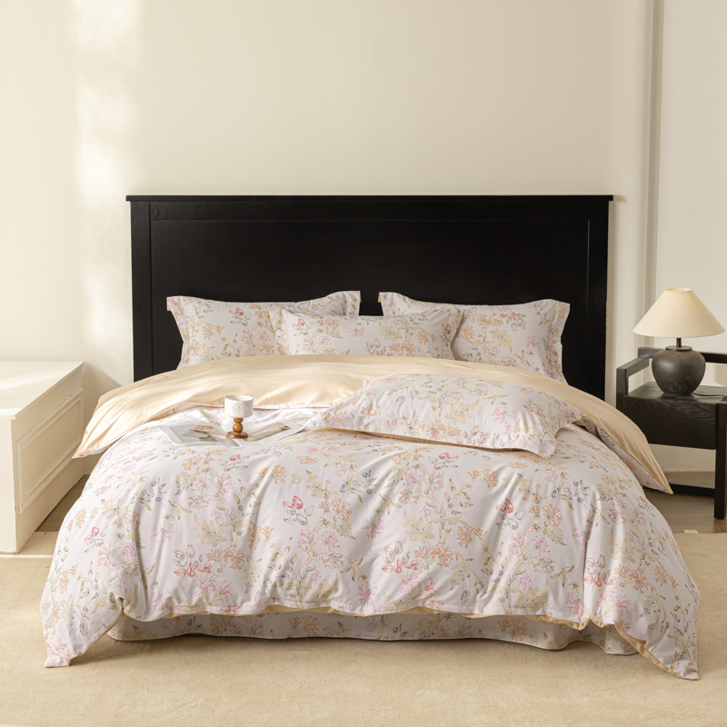 2026新款50s阿克苏长绒棉数码印花四件套 槿初