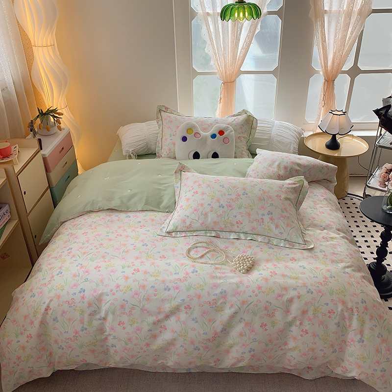 2025新款亲肤舒适小清新印花全棉四件套