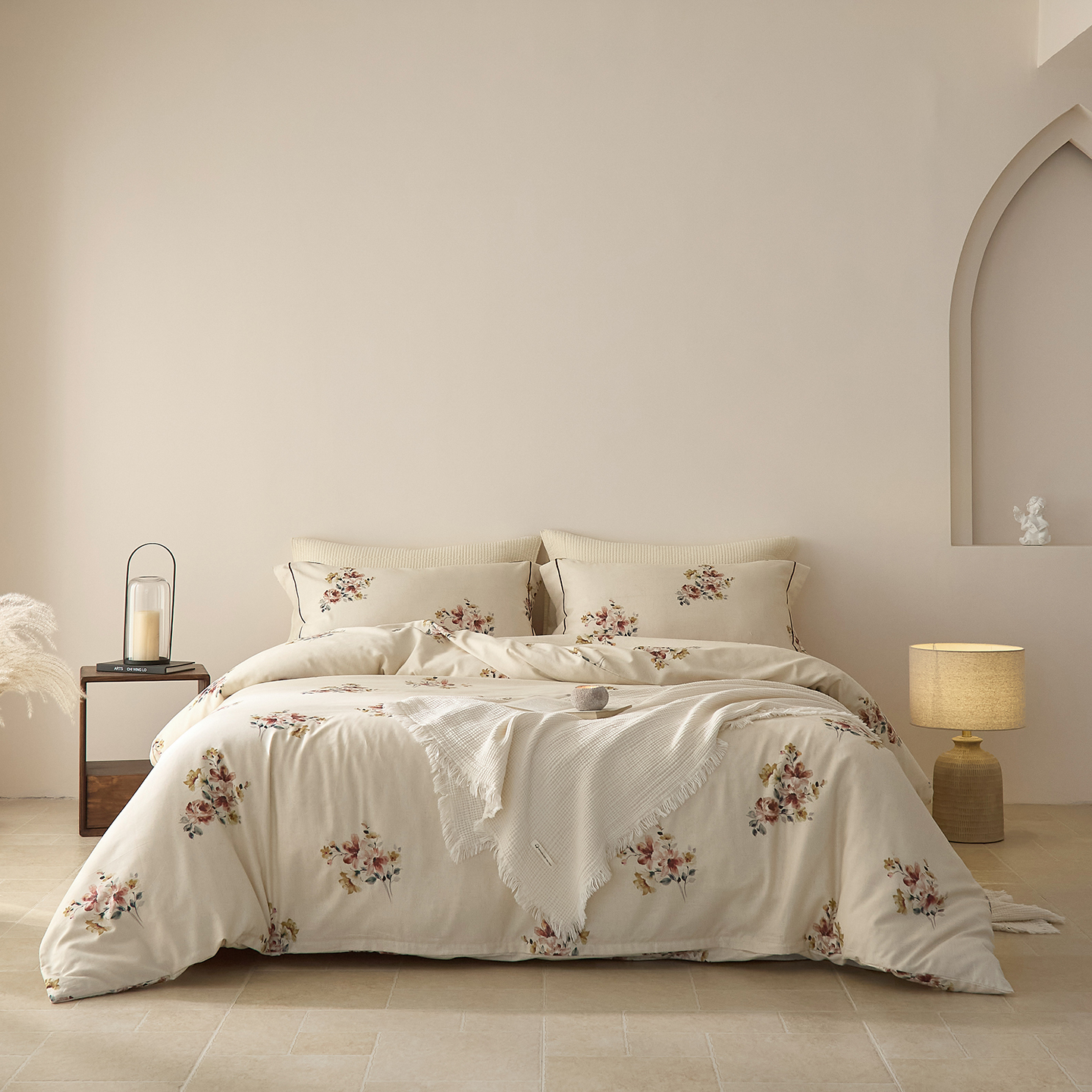 2026新款亚麻棉四件套 素锦