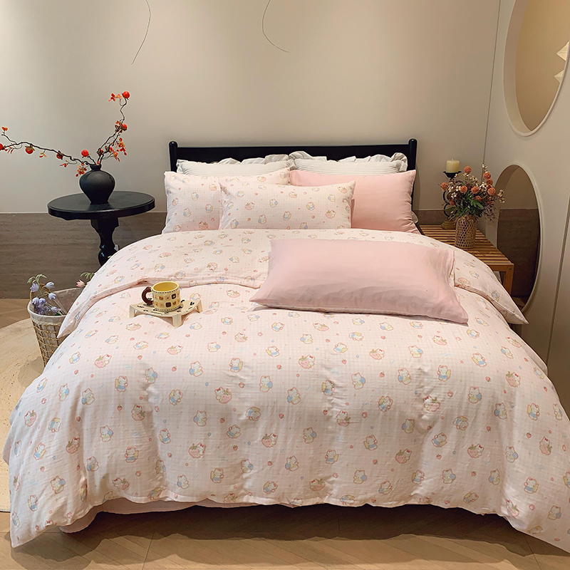 2025新款双层纱四件套