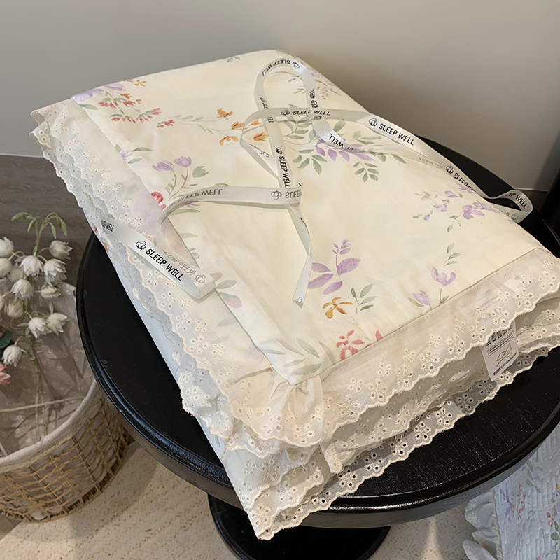 2025新款全棉花边款床盖同款夏被（有同款床盖）