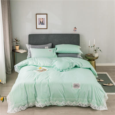 2019新品纯棉蕾丝床单款四件套 2.0m（6.6英尺）床 初语-绿