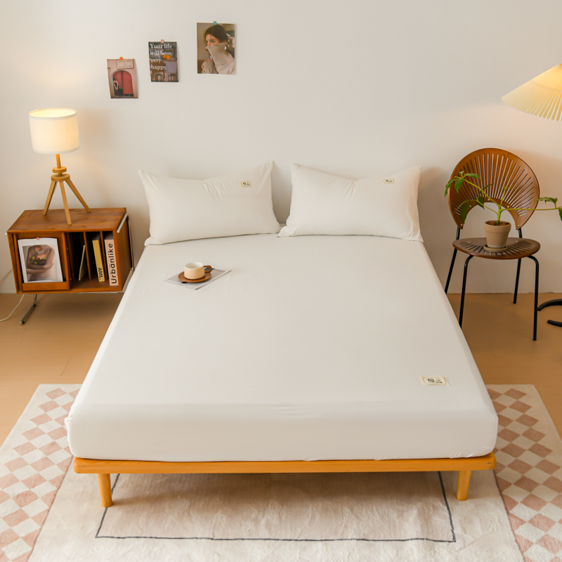 2025新款喷气A类全棉13376斜纹纯棉床笠单件三件套四季通用款 白色