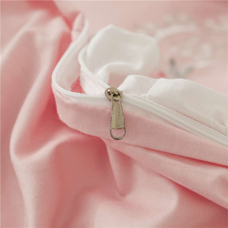 2021新款芳华系列浪漫公主风全棉四件套 1.5m床裙款四件套 粉色