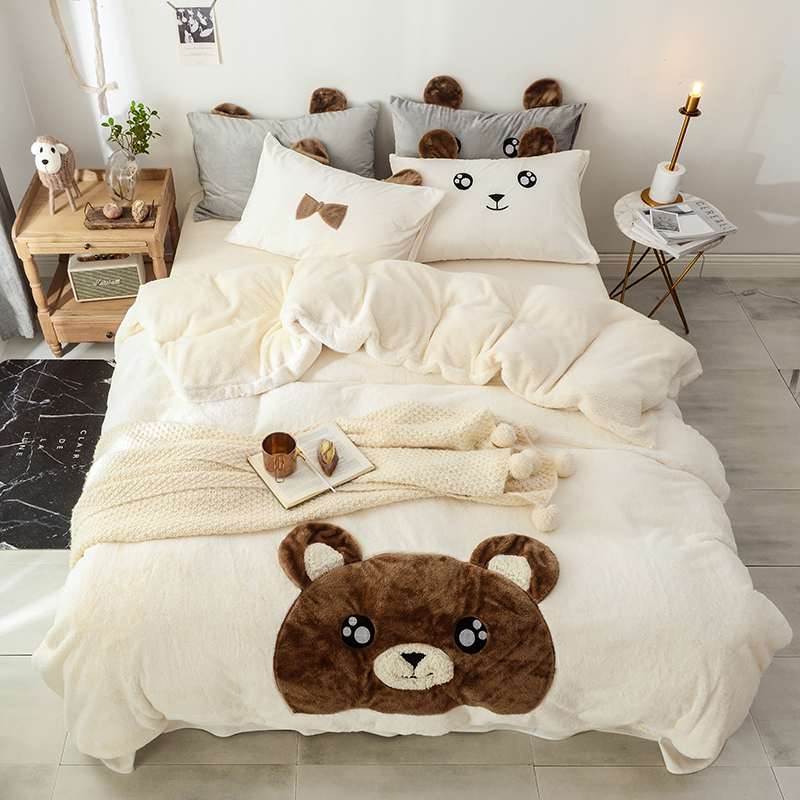 2024新款兔兔绒萌熊四件套系列