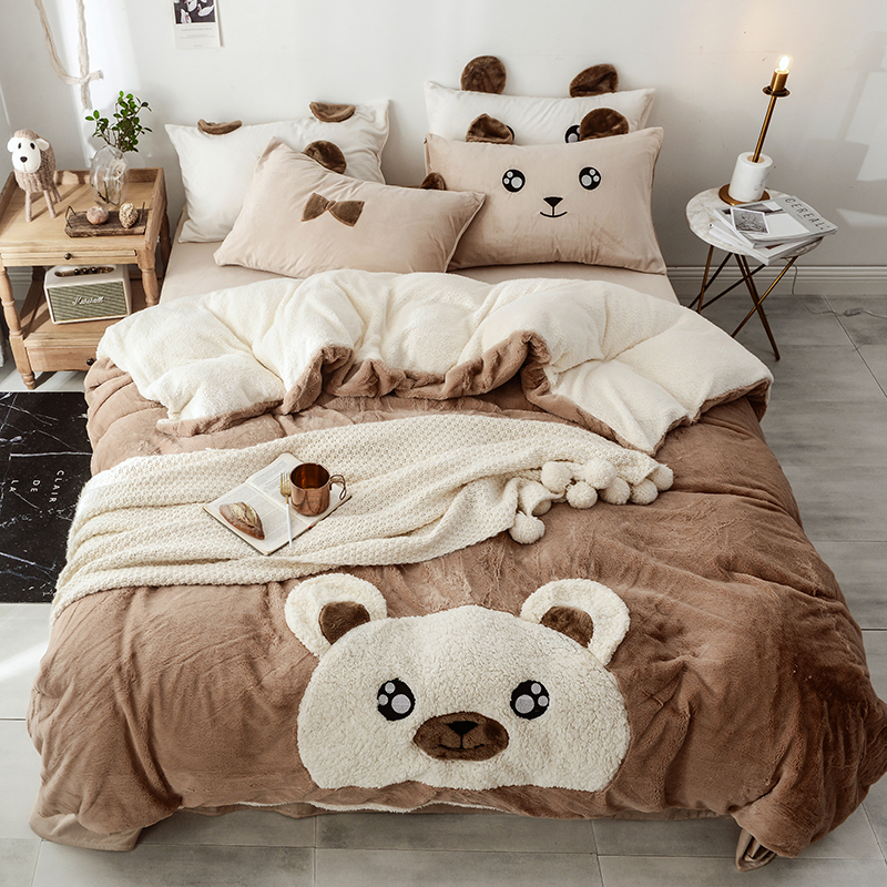 2024新款兔兔绒萌熊四件套系列