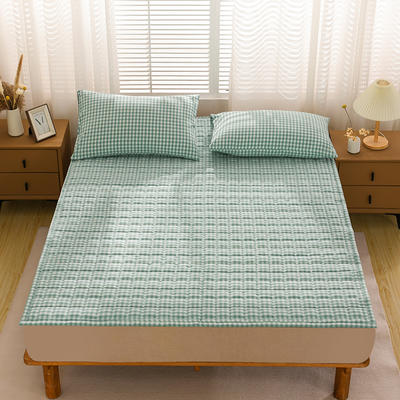2023新款A类全棉床垫加厚软床垫床褥褥子保护垫垫子 90*200cm 水洗棉-绿格